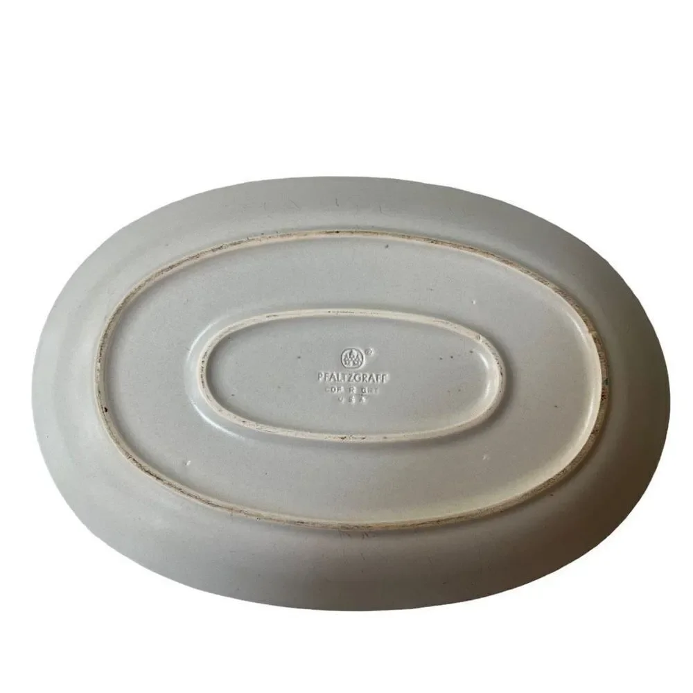Pfaltzgraff Yorktowne Vintage Oval Serving Platter Plate Tray Made in USA